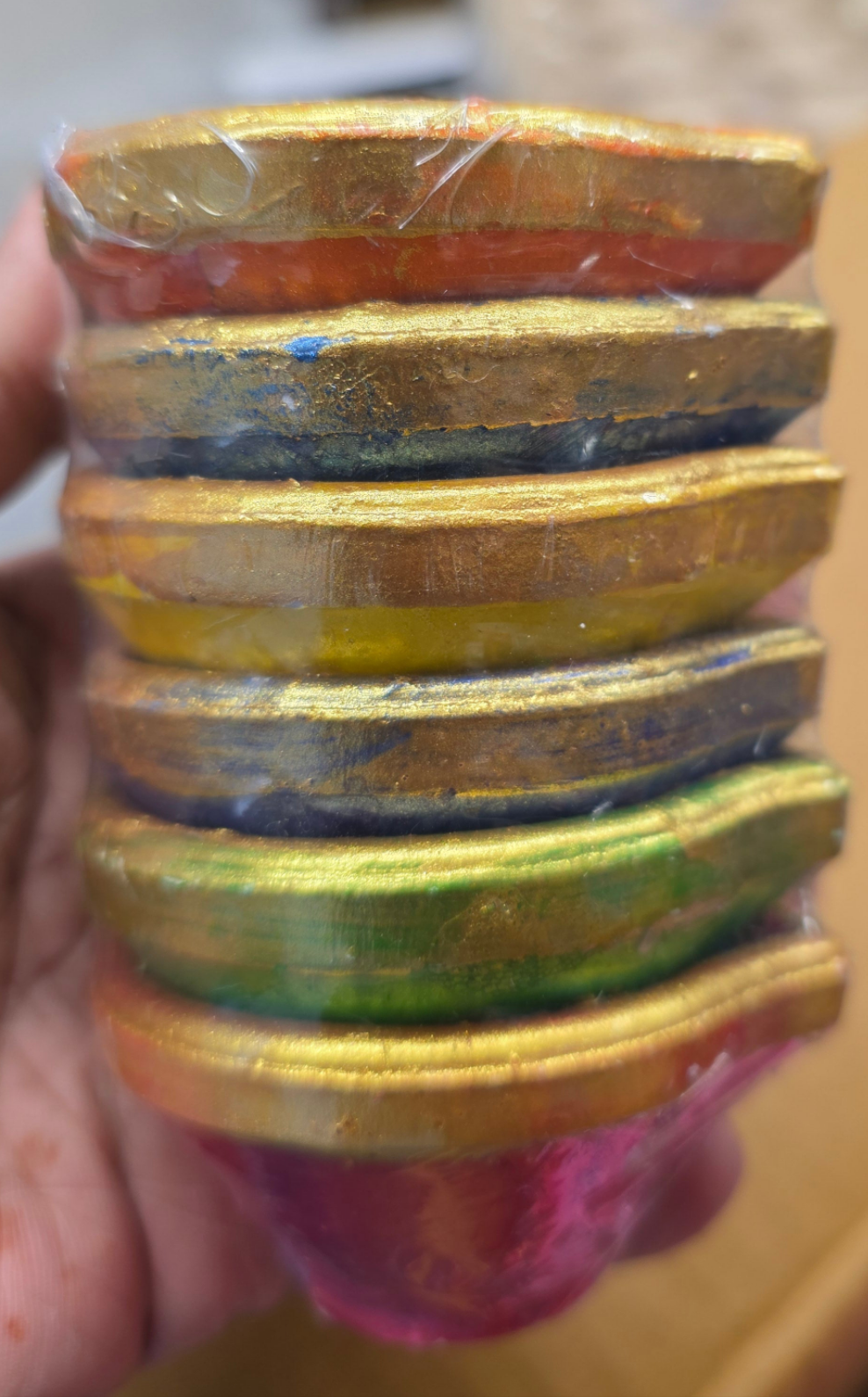 Colorful Clay diyas (set of 6pieces in 6 colors)