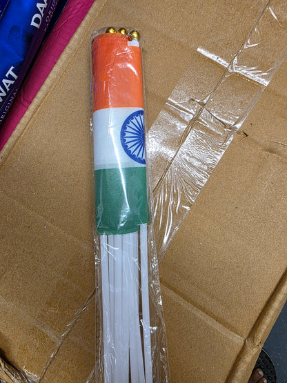 Indian flag, pins, hand bands