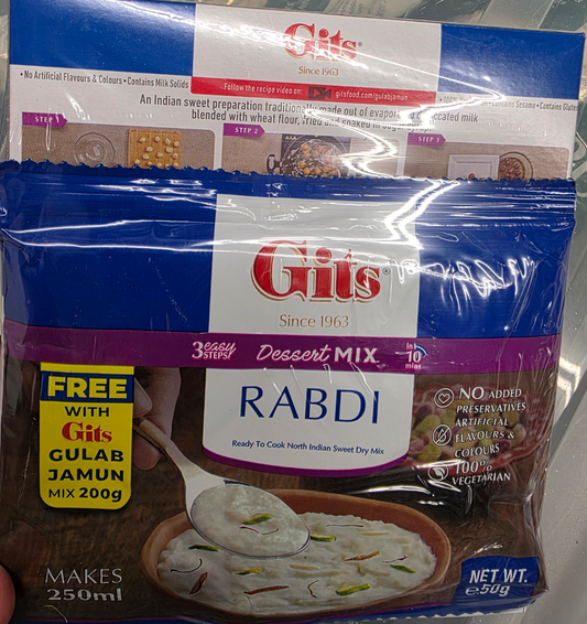 Gits Gulab jamun powder 200g+free rabdi mix 50g