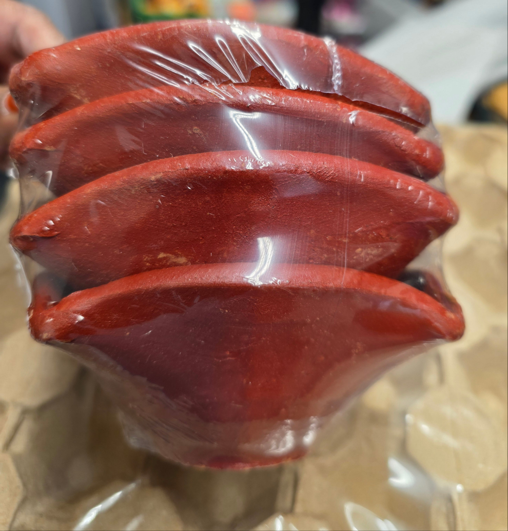 Big Clay earthen diyas with four batthi corners