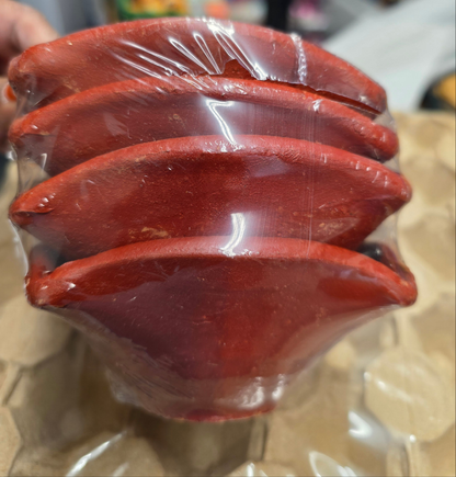 Big Clay earthen diyas with four batthi corners