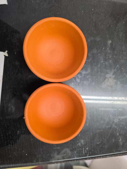 Plain Clay earthen diyas (2 pieces)